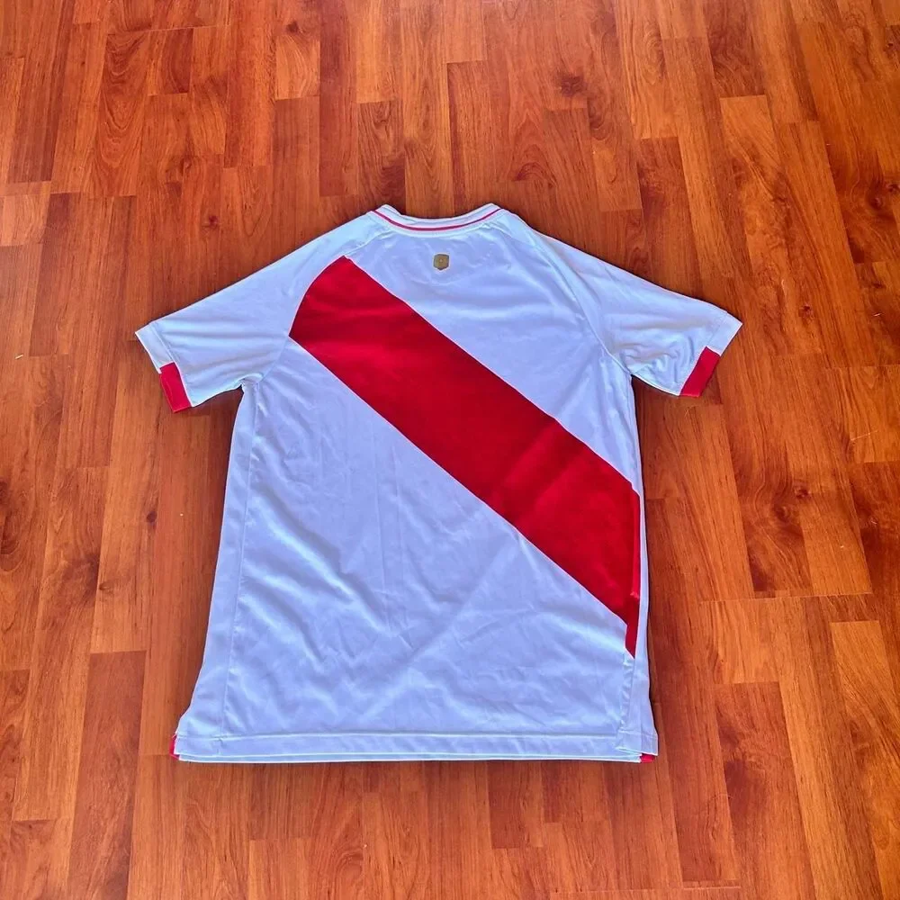 Peru 2014 Marathon vintage World Cup white/red diagonal stripe jersey